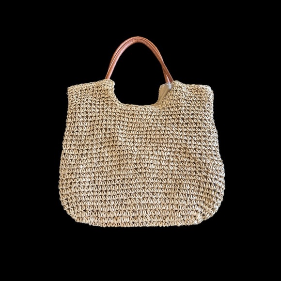 Woven Rattan Tote - Picture 1 of 5